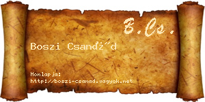 Boszi Csanád névjegykártya